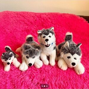 Grey & White Plush Husky Stuffed Animal - Soft Kids Toy